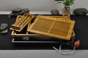 Gong Fu Tea tray with drain hole and hose for draining water